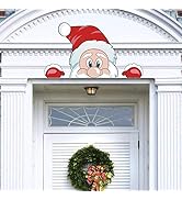 CCINEE Christmas Santa Claus Face Outdoor Decoration with Hat Archway Fireplace Garage Door Decor...