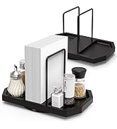 FODIENS 2 Pack Napkin Holder for Table, Rotating Napkin Dispenser with Salt and Pepper Shakers St...