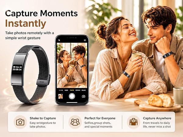 Smartwatch with shake-to-camera function to capture every moment