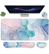 Ergonomic Large Mouse Pad and Keyboard Wrist Rest, Desk Pad for Keyboard and Mouse, 4-in-1 Large ...