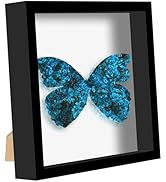 Picrit 8x8 Shadow Box Frame, Display Case Box with High Definition Real Glass and Black Back for ...