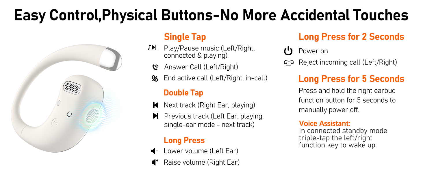 Easy Control,Physical Buttons-No More Accidental Touches