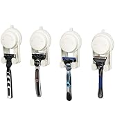 Blissfuhue 2-Pack No-Drill Suction Cup Razor Holder in Shower,Waterproof Self-Adhesive Shaver Hol...