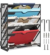 Lavatino 6-Tier Hanging File Organizer, Wall Mount File Holder for Mails Folders Papers Magazine ...