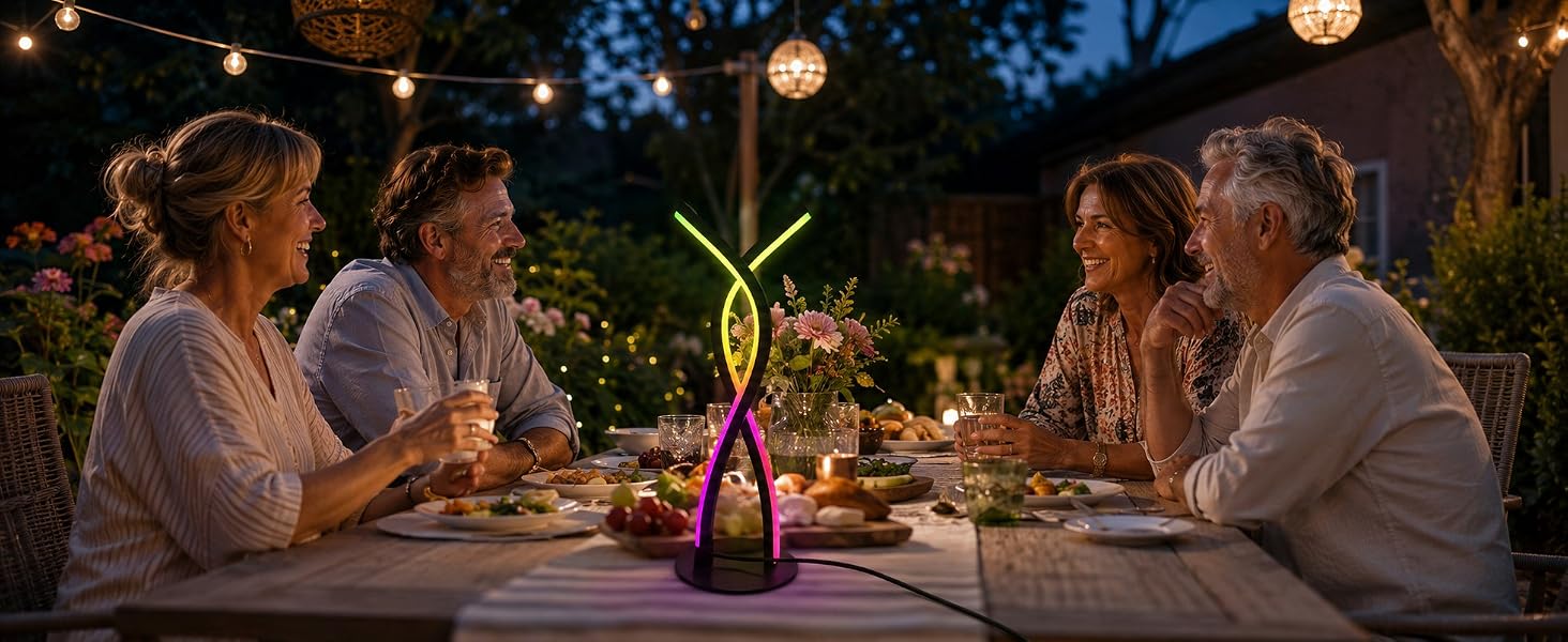Light for backyard dinner and outdoor gathering decor