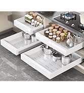 Seinloes 4 Pack Pull Out Cabinet Organizer 21" Deep With Raising Pad for Framed Cabinets,Full Ext...