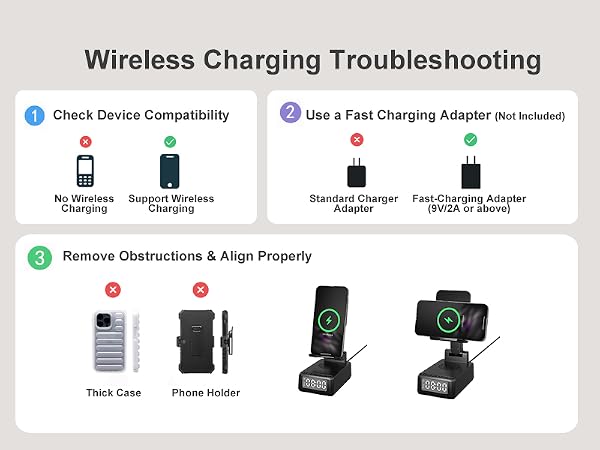 Wireless Charging Troubleshooting of this phone stand