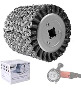 KQCXIK 4.7" x 4" Twisted Steel Wire Surface Conditioning Tool, Wire Drawing Wheel for Polishing M...