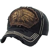 KBETHOS Chief Skull and Free Spirit Hat Collection Distressed Washed Cotton Adjustable Fashion Tr...