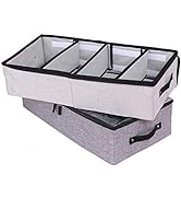 AARAINBOW 2 Packs Foldable Under Bed Clothes Organizer with Lids, Underbed Storage Container with...