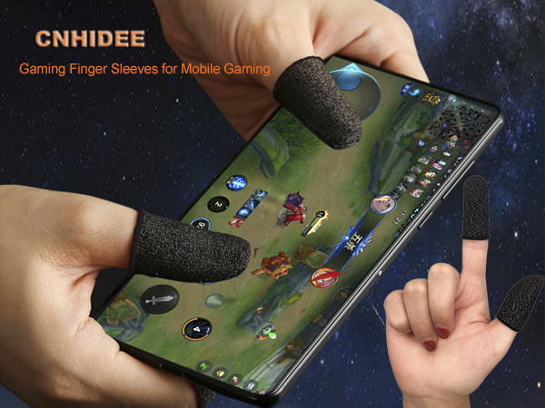 Gaming Finger Sleeves for Mobile Phone Gaming Silver Fiber Anti-Sweat Extremely Thin Tablet Devices