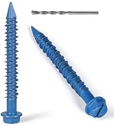 VGBUY 1/4x2-3/4 Inch 35PCS Hex Head Concrete Screws, Screws Anchor with Drill Bit,for Masonry, Bl...