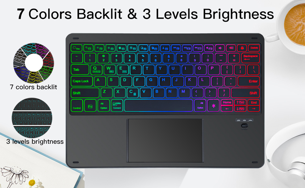 7 Color Backlit and 3 Levels Brightness