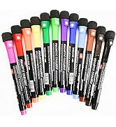 Teskyer Dry Erase Markers, 12 Colors White Board Markers Dry Erase Marker with Eraser Cap, Low Od...