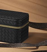 SONGMICS HOME RONNE Collection - 3 Watch Travel Case, 3-Slot Watch Box, Woven Embossed PU Leather...