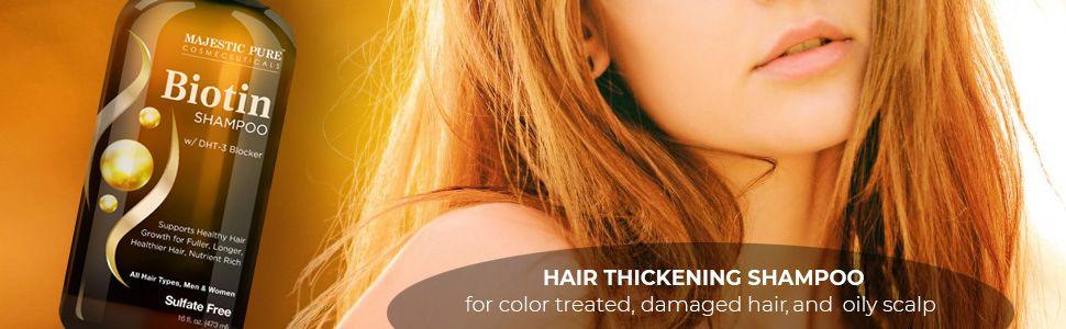 majestic pure biotin shampoo DHT blocker sulfate free natural long longer thicker thinning growth