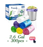 color small 2.6 gallon trash bags, garbage bags, bathroom trash can bin liners, waste basket liner