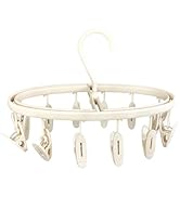 Foyer Nuage Premium Portable Travel Foldable Clothes Drying Hanger with 12 Clips, Anti-Rusty Plas...