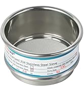 Full 304 Stainless Steel Mesh Sieve Screen,LVDALAB 40 Mesh (0.45mm) Aperture, 2.4inch(6CM) Dia St...