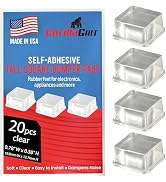 Clear Tall Square Adhesive Rubber Bumper Pads - Rubber Feet for Speakers, Electronics, Furniture,...