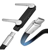 LOOHOI 240W USB-C Cable with Detachable Stand, 2-in-1 Fast Charging Braided Cord (5 FT, Black), D...