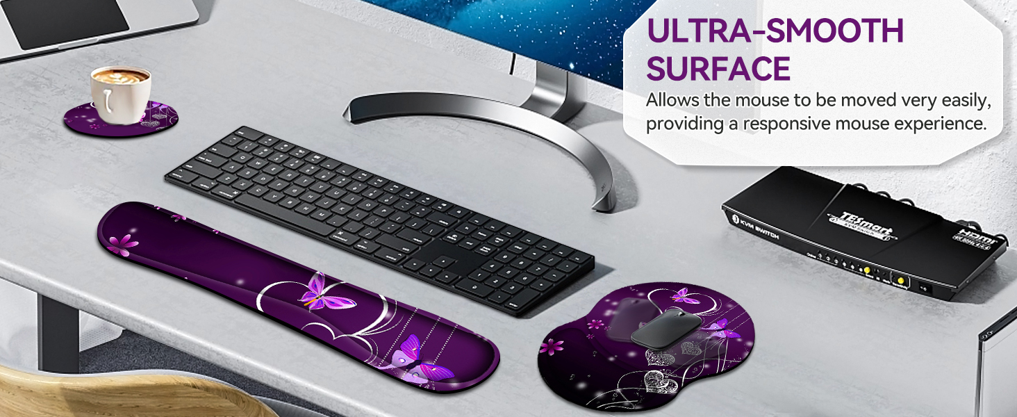 smooth surface mouse pad keyboard