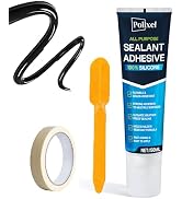 POLIXEL Black RTV Silicone Sealant Adhesion – 100% Silicone Caulk, Waterproof Sealant for Windshi...