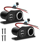 1PCS Dual USB Outlet Cigarette Lighter Socket Splitter with Blade Fuse, 12V 4.2A Car Charger Powe...