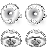 2-Pairs Screw Earring Backs for Threaded Post .032"/0.8mm,18K Gold Plated Sterling Silver Screw o...