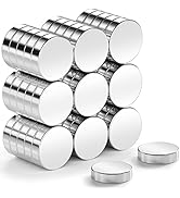 FINDMAG Premium Brushed Nickel Fridge Magnets, 30 Pack Refrigerator Magnets, Neodymium Magnet, Sm...