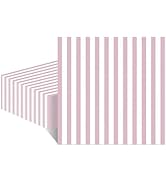CaliLain 50 Pcs Pink Striped Napkins; 3-ply Pale Pink and White Napkins Disposable; Stripe Napkin...