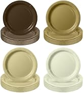 Xiangqu 120 Pcs Brown Boho Baby Shower Plates 9 inch Gradient Brown Paper Plates Disposable Boho ...