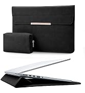 KALIDI 13.3-14 inch Laptop Stand Sleeve Case Faux Suede Leather for 13.3 13.5 13.6 14 inches MacB...