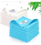 JEFFSUN Natural Bamboo Baby Washcloths, Heavenly Soft Wash Cloths for Washing Face and Body, Supe...