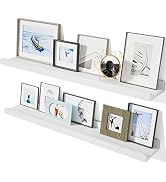 Love-KANKEI 36 Inch Long Floating Shelves Wall Mounted Set of 2, Large Wood Wall Shelves for Stor...