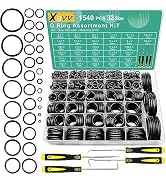 XBVV 1540 Pcs 32 Size O-Rings Kit Nitrile Rubber Oring Assortment with 4 Hook Set for Various Car...