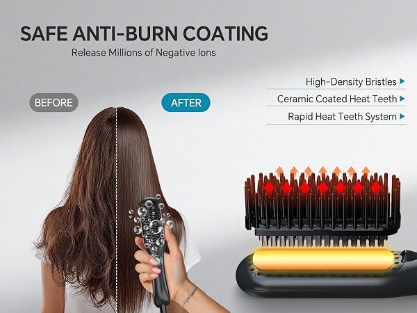 Hair Straightener Brush, Hair Straightener Comb Straightening Brush