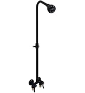 Dbbsfst Outdoor Shower Kit Dual Handle Extendable Exposed Pipe Outdoor Shower Fixtures System wit...