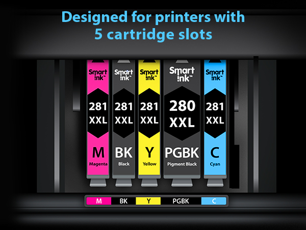 Designed for printers with 5 cartridge slots