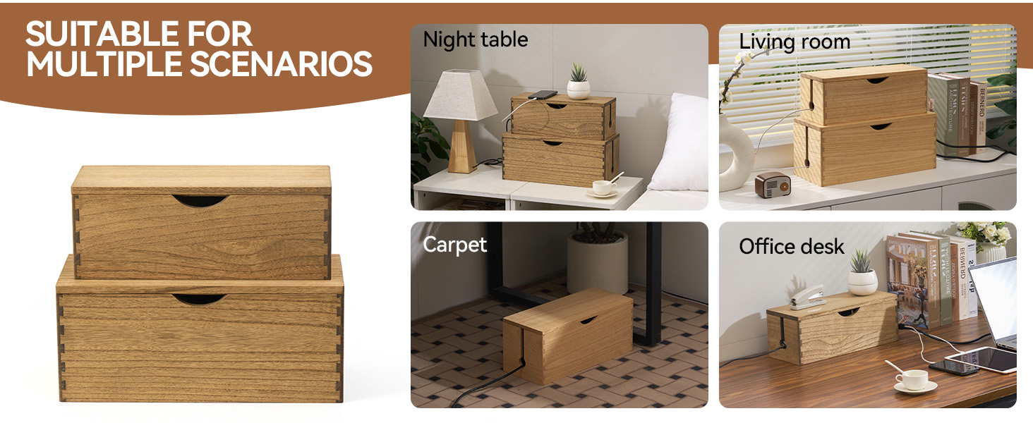 wood cord storage box