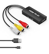 HDMI to RCA Converter, HDMI to AV 3RCA CVBs Composite Video Audio Converter Adapter for Old TV Co...