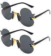 WNHNO 2Pcs Cartoon Little Duck Personality Frameless Sunglasses Boys and Girls Copy Tide Sunshade...
