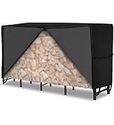 Velway 8 Feet Firewood Rack Cover Waterproof Oxford Log Rack Cover with Zipper Closure Outdoor Wi...