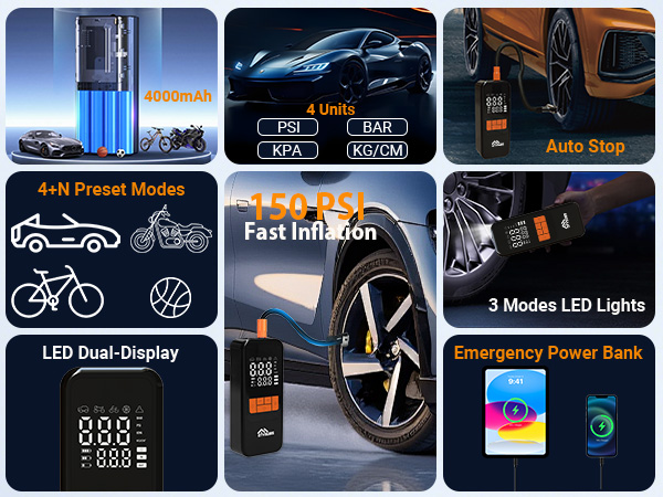 Tire Inflator Portable Air Compressor
