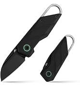 FLISSA URVAN Mini Folding Pocket Knife with Titanium Alloy Carabiner Clip | 2-Inch D2 Steel Blade...