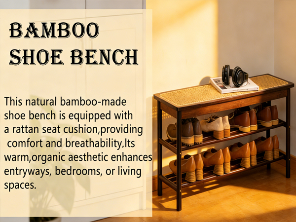 bamboo shoe bench