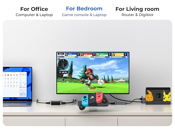 internet splitter 1 in 2 out for gaming, connecting computers to various models of game consoles