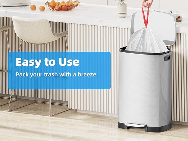 13 Gallon Kitchen Drawstring Trash Bags
