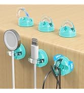 Rotatable Magnetic Cable Clips, Smooth Adjustable Cord Holder, Under Desk Cable Management, Adhes...