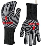 QUWIN BBQ Gloves, Oven Gloves 1472? Extreme Heat Resistant, Grilling Gloves Silicone Non-Slip Ove...